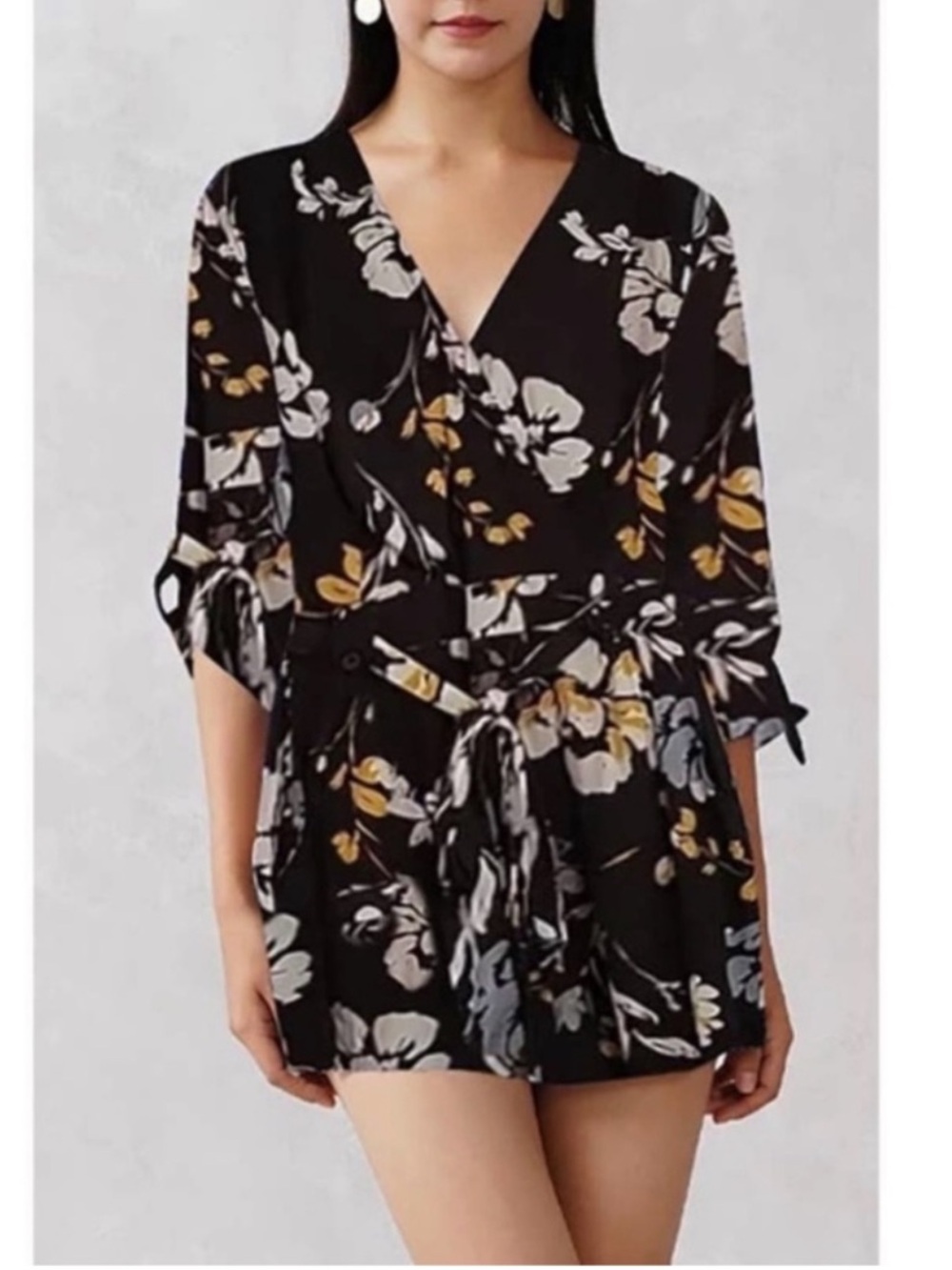Yumi Kim Liz Romper In Love Triangle Black